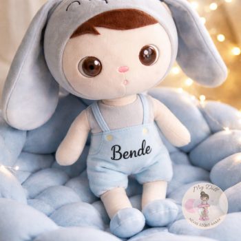 Névre szóló plüss fiú nyuszi baba