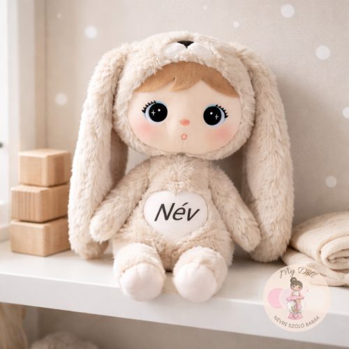 Névre szóló baba- bézs nyuszi (világos) 