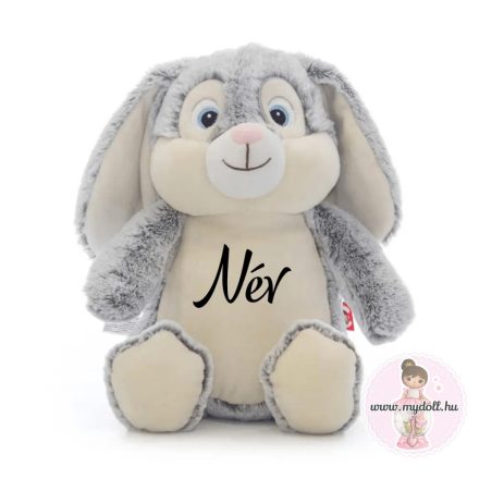 Névre szóló nyuszi plüss - szürke 