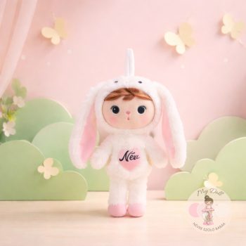 Névre szóló fehér nyuszi baba 30 cm