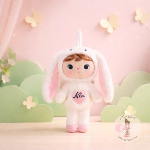 Névre szóló fehér nyuszi baba 30 cm