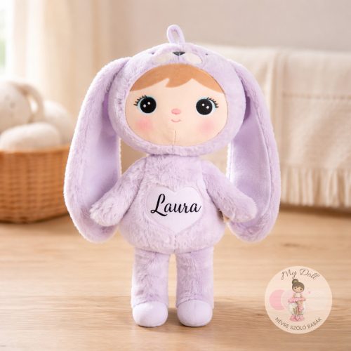 Névre szóló nyuszi baba (Lila)
