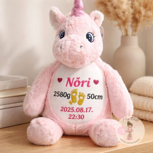 Unikornis plüss - névre szóló (rózsaszín) 