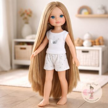   Játék hajasbaba Manica pizsamában extra hosszú hajjal 32cm Paola Reina 