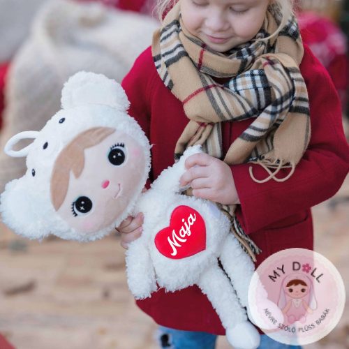 Névre szóló baba - Fehér maci baba 