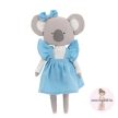 Névre szóló koala baba kék ruhában - 30 cm