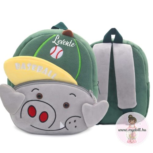 Névre szóló óvodai hátizsák - orrszarvú 