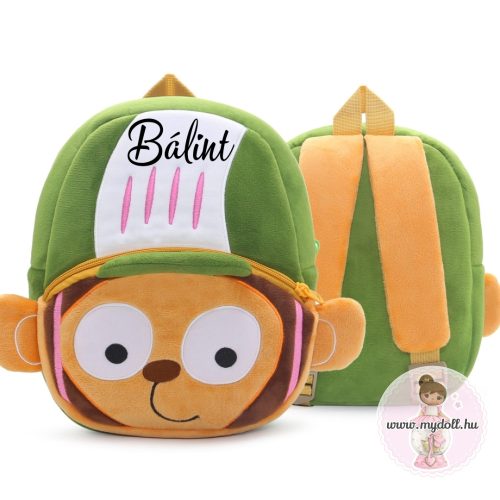 Névre szóló óvodai hátizsák - sapkás majom