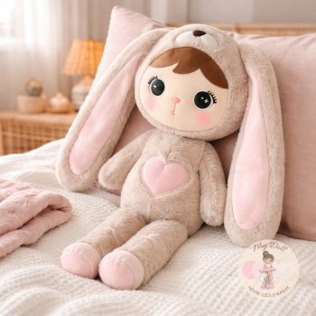 Névre szóló púder rózsaszín nyuszi baba 