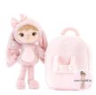 Nyuszi babás hátizsák masnival - levehető babával (púder rózsaszín )