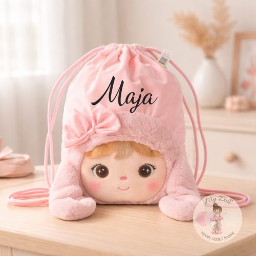 Tornazsák  névre szóló - masnis púder nyuszi