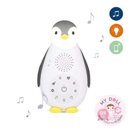Zazu – ZOE music box és éjjeli fény (bluetoothos, vezeték nélküli), szürke