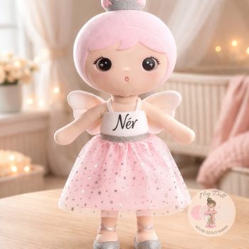 Angyal baba (rózsaszín) névre szóló baba