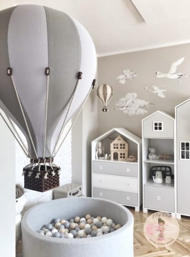 Hőlégballon dekor - Szürke M