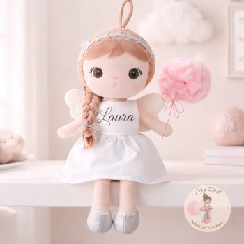 Angyal baba névre szóló baba (új, fehér)