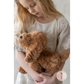 Plüss kutya névre szóló- barna (35 cm)
