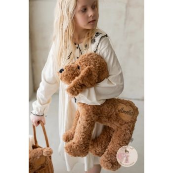 Plüss kutya névre szóló- barna (50 cm)