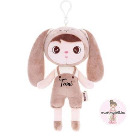 Névre szóló bézs fiú Mini nyuszi baba (20 cm) 