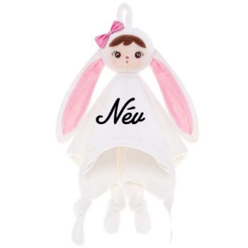 Szundikendő névre szóló - nyuszi baba ( fehér) 