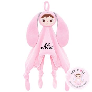 Szundikendő névre szóló - nyuszi baba ( rózsaszín) 