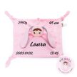 Szundikendő névre szóló - nyuszi baba ( rózsaszín) 