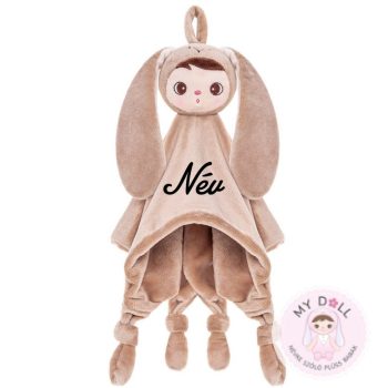 Szundikendő névre szóló - nyuszi baba (barna ) 