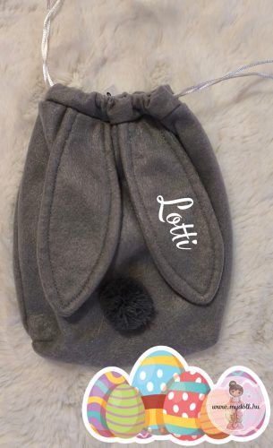 Tojásgyűjtő szütyő nyuszis -szürke