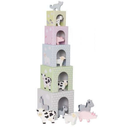 Toronyépítő kocka háziállatokkal Jabadabado