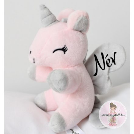 Névre szóló unikornis s méret (20 cm) , rózsaszín 