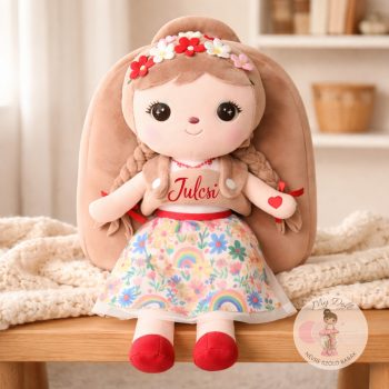   Virágos hátizsák+ baba (2 az 1ben) Névre szóló ovis hátizsák 