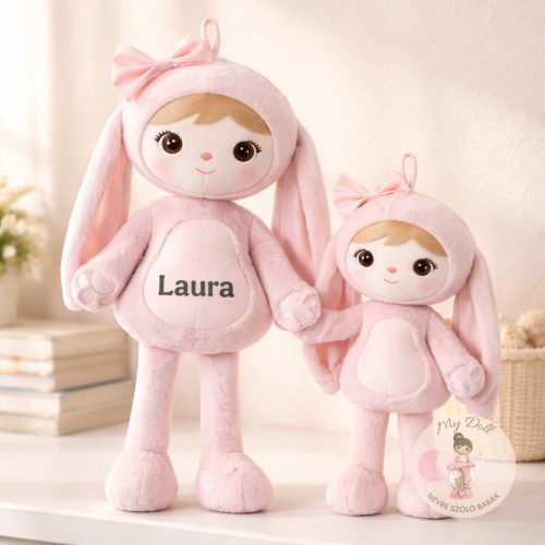 Névre szóló óriási XL nyuszi baba masnis 