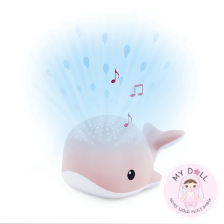  Zazu – WALLY bálna projektor (kivetítő) nyugtató dallamokkal, rózsaszín