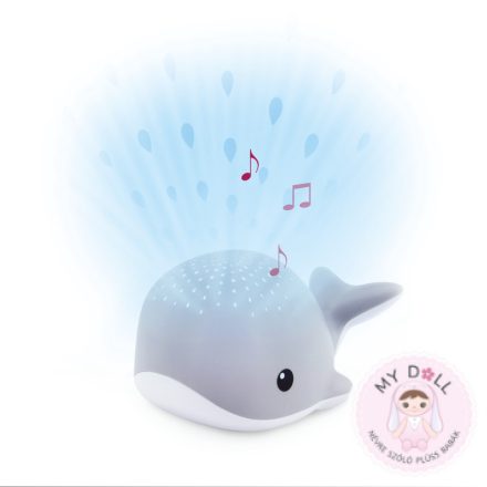 Zazu – WALLY bálna projektor (kivetítő) nyugtató dallamokkal, szürke